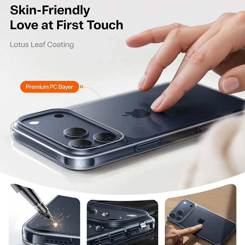 Luxury Hard PC Case for iPhone 17 Pro Max Case Ultra Thin Transparent Case for iPhone 17 Air Phone Back Cover Shell Fundas Coque