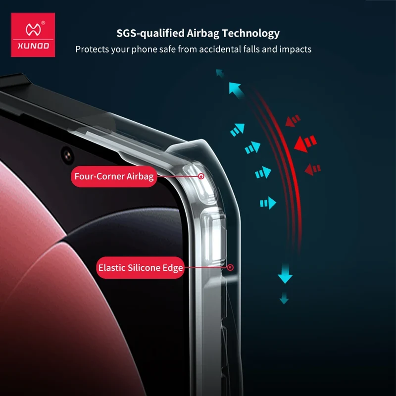 Xundd for Xiaomi 15 Ultra Case, Airbag Shockproof Back Transparent Phone Cover with Camera Protection,Acrylic+TPU Hybrid Shell