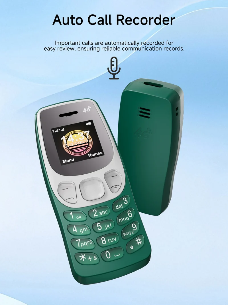 SERVO BM80 LTE 4G Mini Mobile Phone Dual SIM Standby Speed Dial Blacklist Call Recording 0.85" Screen Super Small Phones Back-up