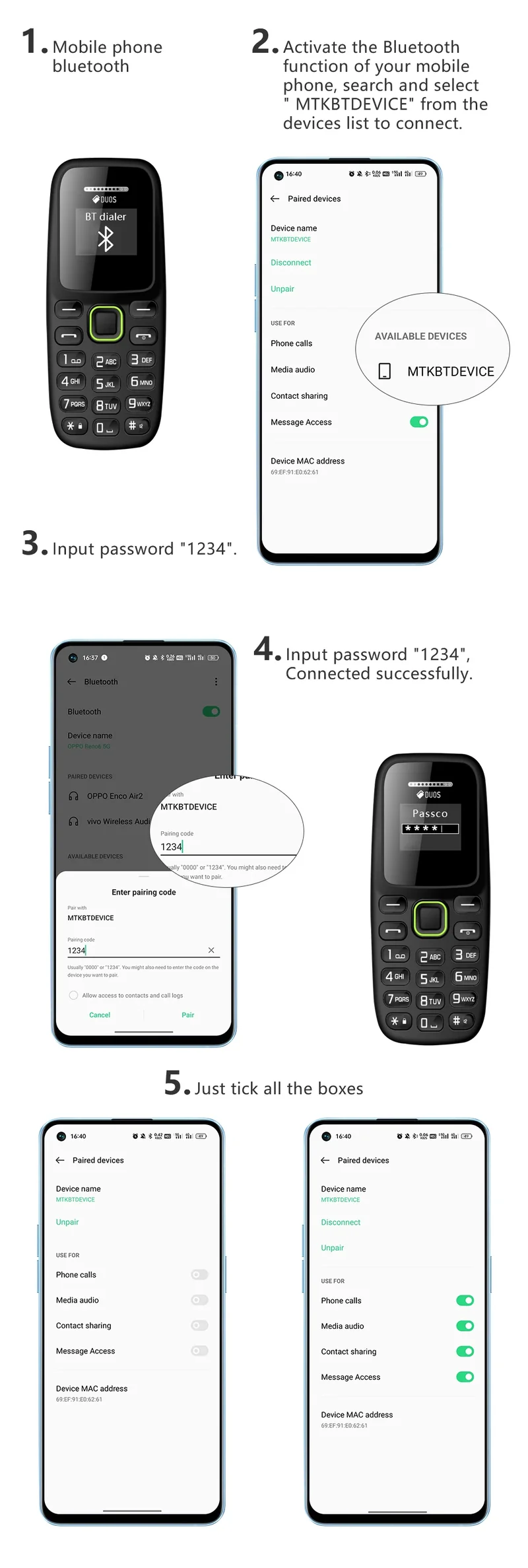 Button Mini Mobile Phone Bluetooth Earphone Dual SIM Cards Low Radiation Pocket Telephone Recording Alarm Backup Phone for Sport