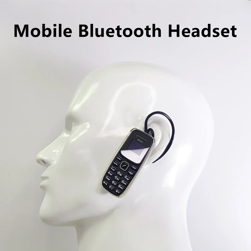 Button Mini Mobile Phone Bluetooth Earphone Dual SIM Cards Low Radiation Pocket Telephone Recording Alarm Backup Phone for Sport