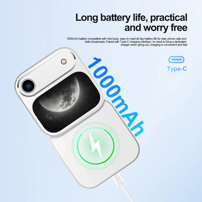 SERVO i17 AIR Mini Foldable Mobile Phone 2G GSM 1.77" Display Magic Voice Speed Dial FM Radio 2 SIM Card Small Square Cellphones