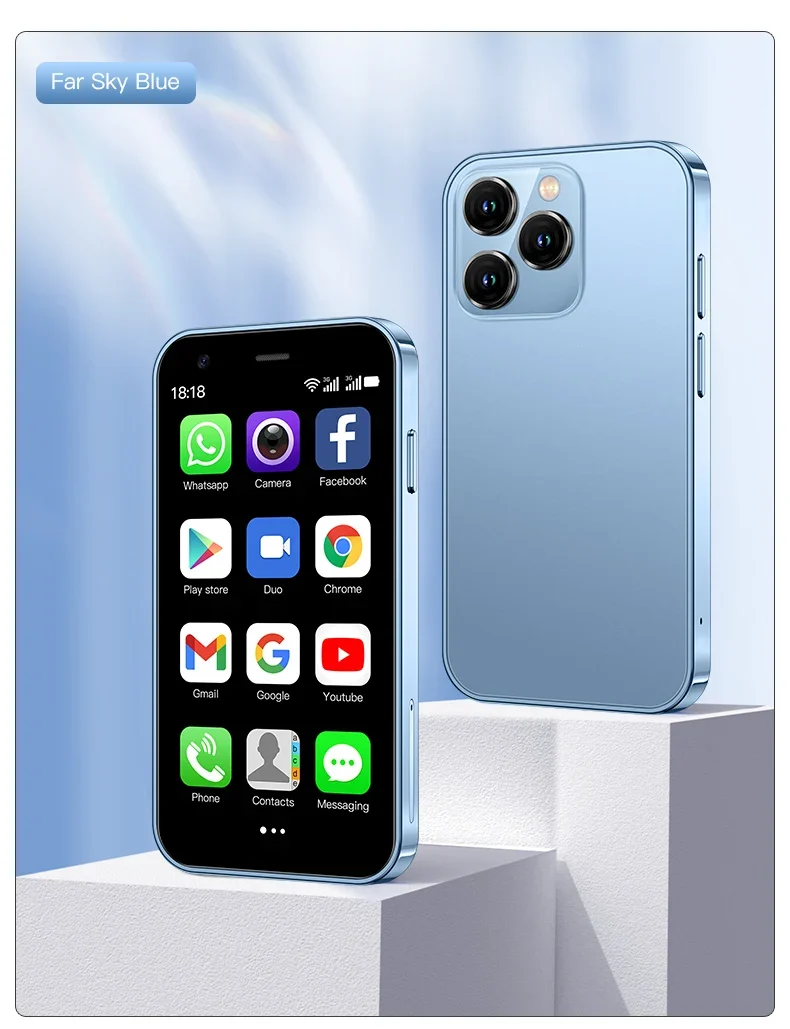 SERVO 15SE Mini Smartphone 3G WCDMA Android System WiFi Hotspot Play Store 3.0" Display Small Palm Smart Phones Dual SIM Standby