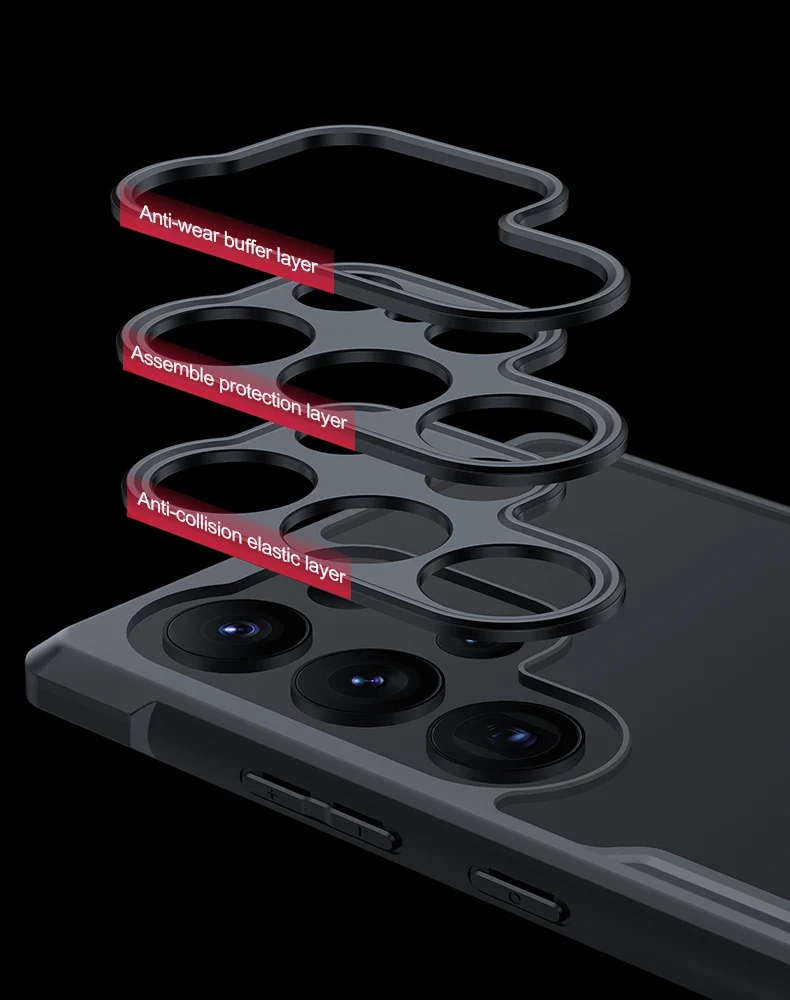 Xundd For Samsung Galaxy S24 S25 S26 Ultra Case For S25 S23 Plus S21 Ultra FE Airbag Shockproof Shell PC&TPU Back Clear Cover