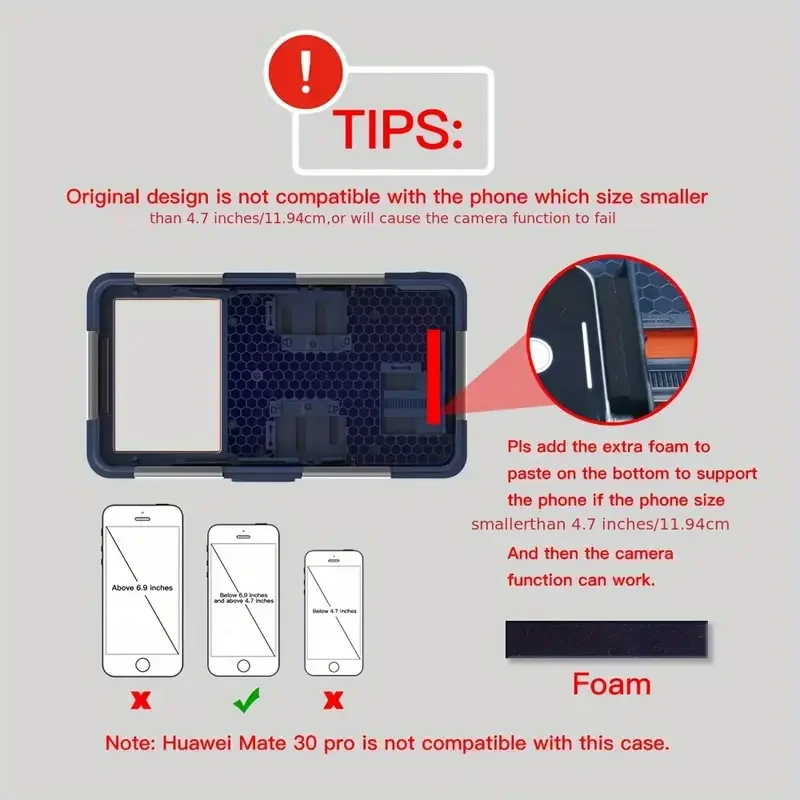 Multi-functional, durable, waterproof, 15m/50ft, universal 6.9 inch waterproof phone case, IP68, professional diving photography