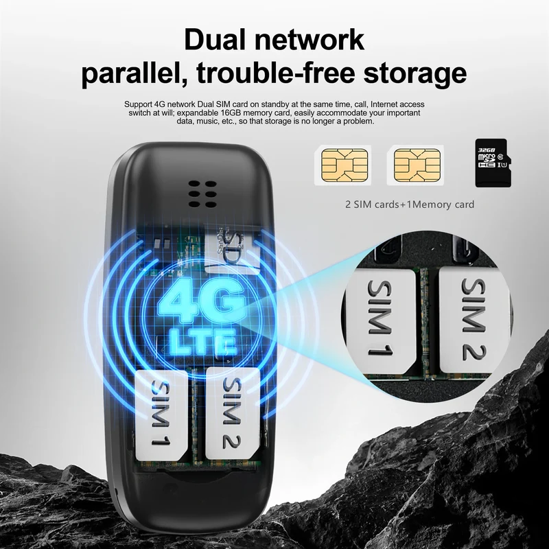 SERVO BM10 Mini Mobile Phone 2G GSM/4G LTE Speed Dial Call Recording MP3 Player Blacklist Dual SIM Standby Smallest Cellphones