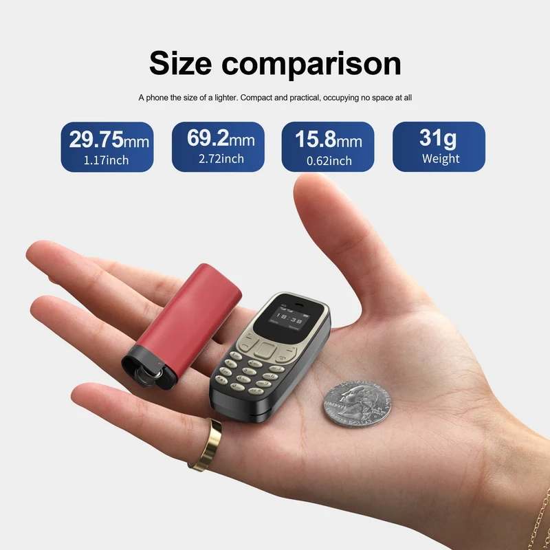 SERVO BM10 Mini Mobile Phone 2G GSM/4G LTE Speed Dial Call Recording MP3 Player Blacklist Dual SIM Standby Smallest Cellphones