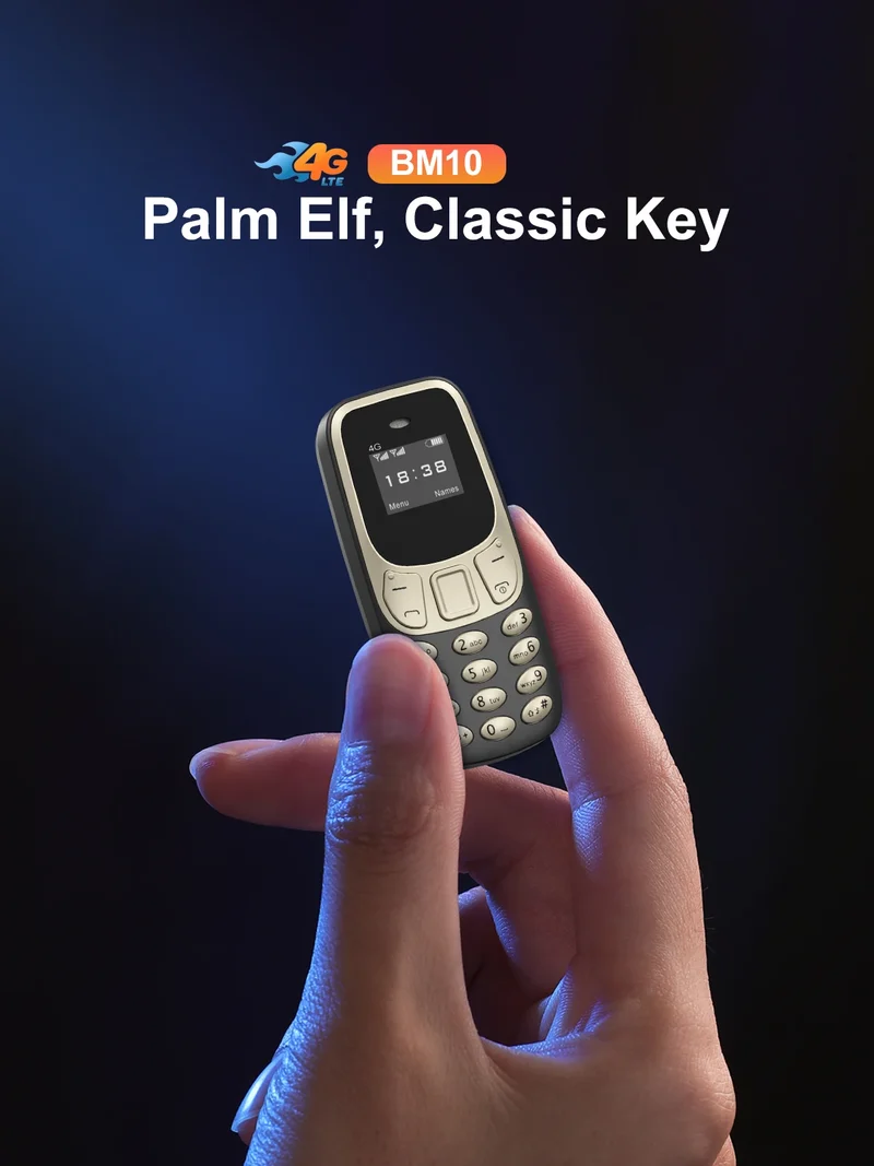 SERVO BM10 Mini Mobile Phone 2G GSM/4G LTE Speed Dial Call Recording MP3 Player Blacklist Dual SIM Standby Smallest Cellphones