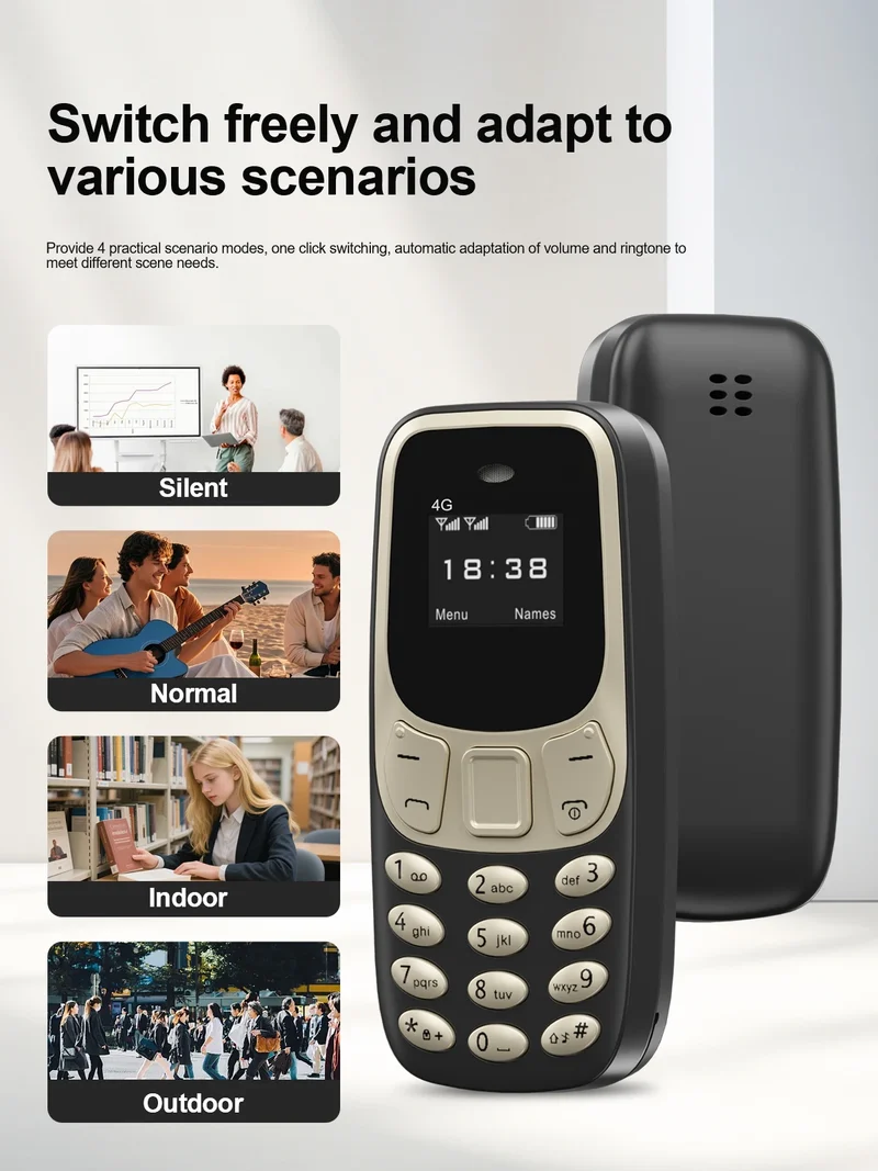 SERVO BM10 Mini Mobile Phone 2G GSM/4G LTE Speed Dial Call Recording MP3 Player Blacklist Dual SIM Standby Smallest Cellphones