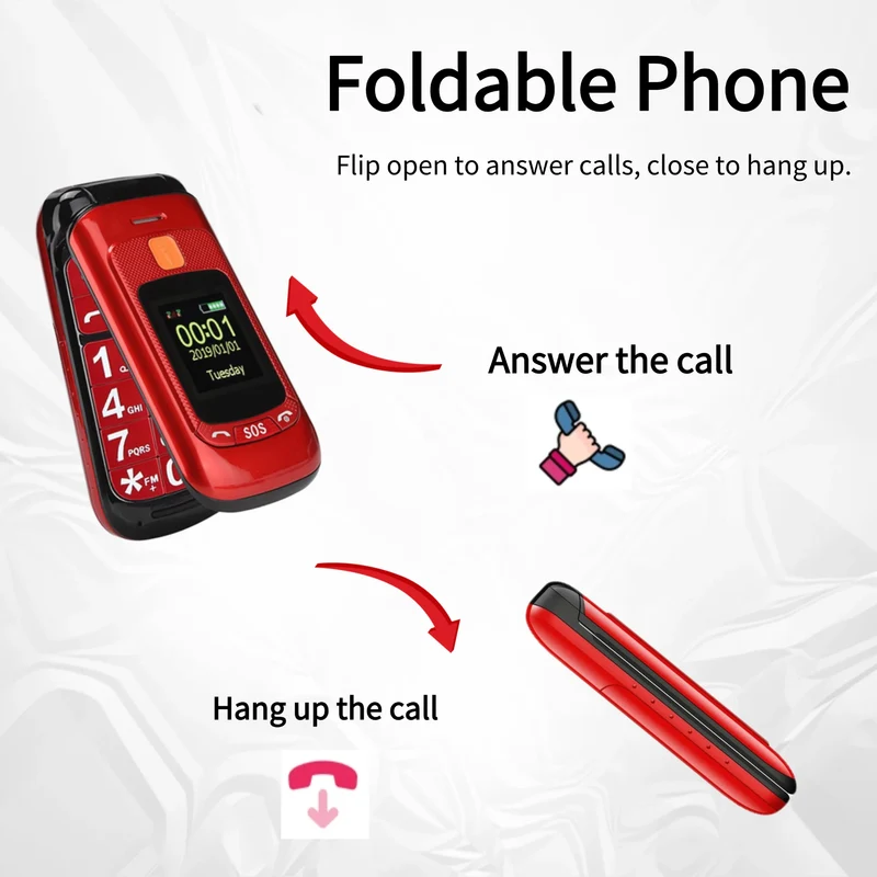 Mafam F899 Small Cover Folded Elderly Mobile Phone For Seniors Dual Display SOS Button Fast Quick Call Anti-Scratch Low Price