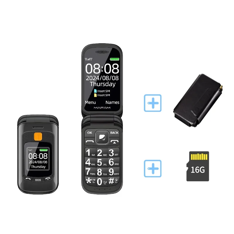 Mafam F899 Small Cover Folded Elderly Mobile Phone For Seniors Dual Display SOS Button Fast Quick Call Anti-Scratch Low Price