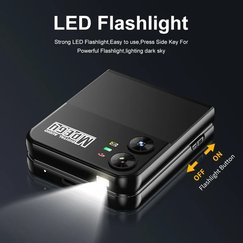 SERVO 4 SIM Fashionable Flip Cellular Phone Speed Dial Flashlight Magic Voice FM Radio 2G GSM Foldable Mobile Phone Type-C 2.6"