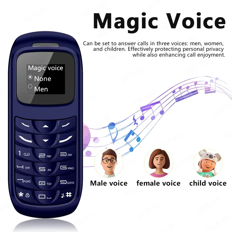 SERVO BM70 Mini Mobile Phone 2SIM Standby Bluetooth Dialer Call Recording Magic Voice MP3 Player Blacklist Small Cheap Cellphone