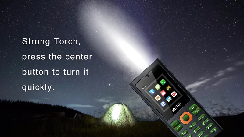 MKTEL Feature Phone Senior Mobile Phone Dual SIM Dual Standby 1.77" Display GSM MP3 MP4 FM Radio Strong Torch Loud Speaker