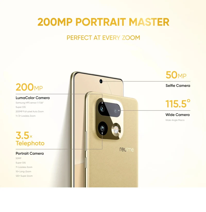realme 16 Pro Plus Smartphone NFC Snapdragon 7 Gen 4 Chipset 200MP Camera 50MP Periscope Telephoto 7000mAh Battery 80W Charge