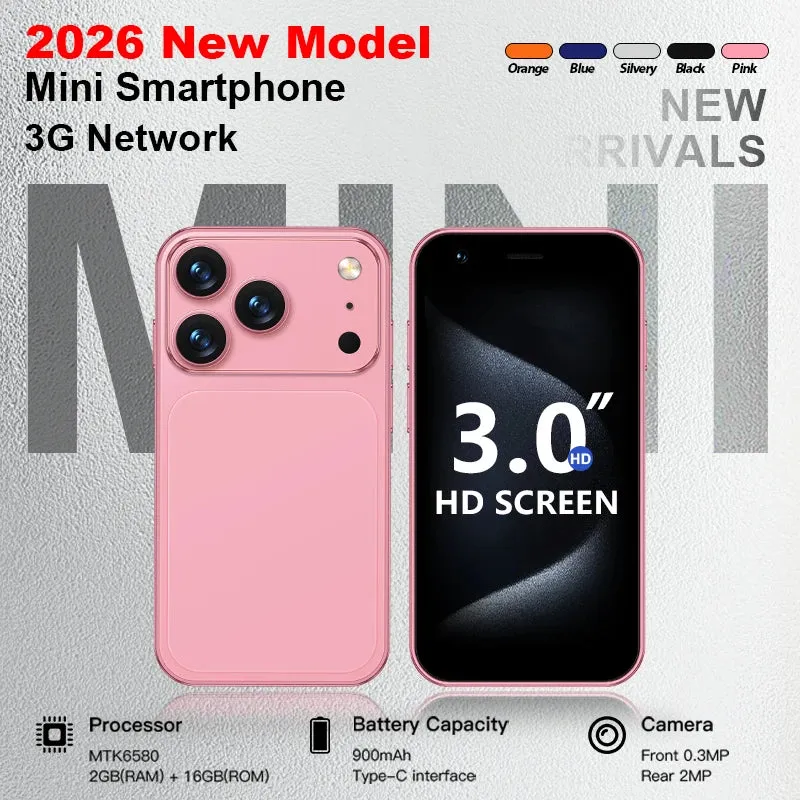 ONEMYTH A17 Mini 3G Mini Smartphone, 2GB RAM and 16GB ROM, WhatsApp, GPS, WiFi, Facial Recognition, Multi Color Small Phone