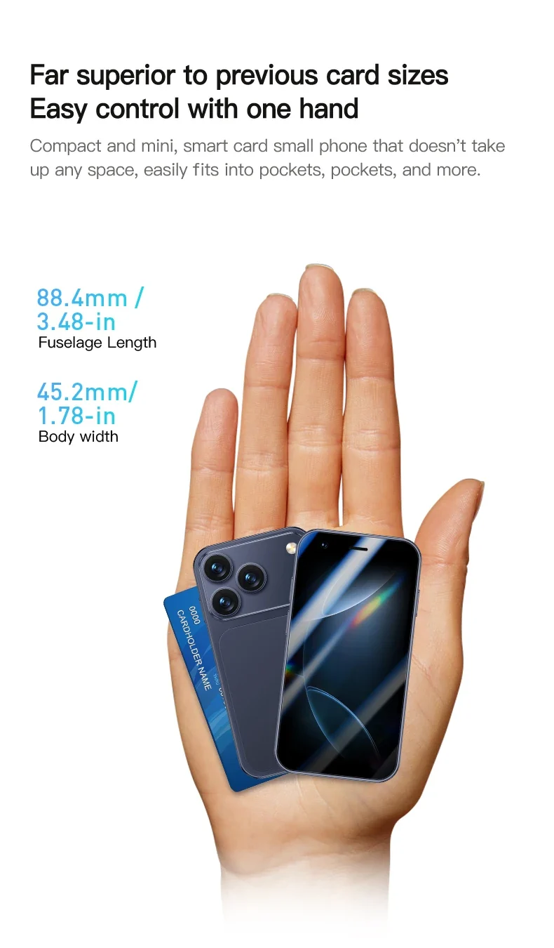ONEMYTH A17 Mini 3G Mini Smartphone, 2GB RAM and 16GB ROM, WhatsApp, GPS, WiFi, Facial Recognition, Multi Color Small Phone
