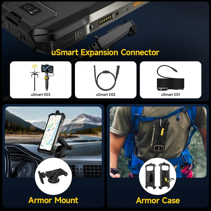 Ulefone Armor 27 Pro 5G Rugged Phone 10600mAh Smartphone 50MP Camera 64MP Night Android 15 Up to 24GB+256GB NFC Waterproof Phone