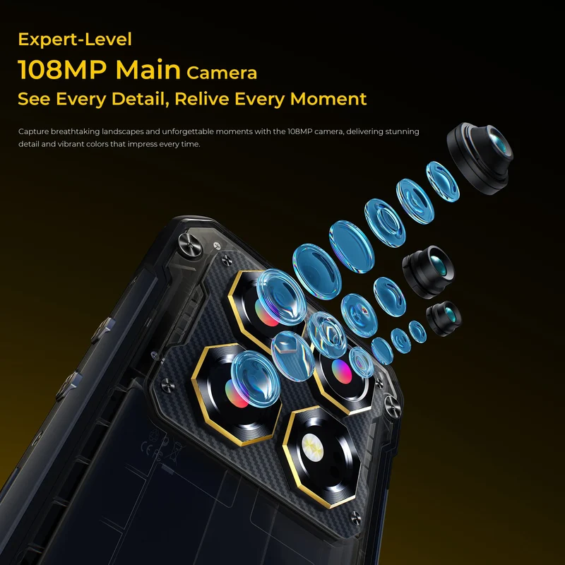 OUKITEL WP60 10000mAh Rugged Phone 7.2” HD+ Display 48GB(16+32) +512GB MTK 7025 Smartphone Android 15, 108MP Camera, NFC, 120Hz