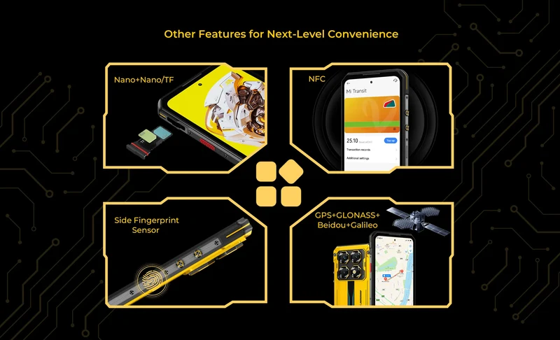 OUKITEL WP60 10000mAh Rugged Phone 7.2” HD+ Display 48GB(16+32) +512GB MTK 7025 Smartphone Android 15, 108MP Camera, NFC, 120Hz
