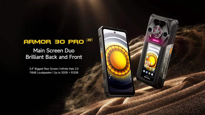 Ulefone Armor 30 Pro 5G Rugged Phone Android 14 Smartphone 6.95" 120Hz 32GB+512GB 12800mAh Night Camera 64MP NFC