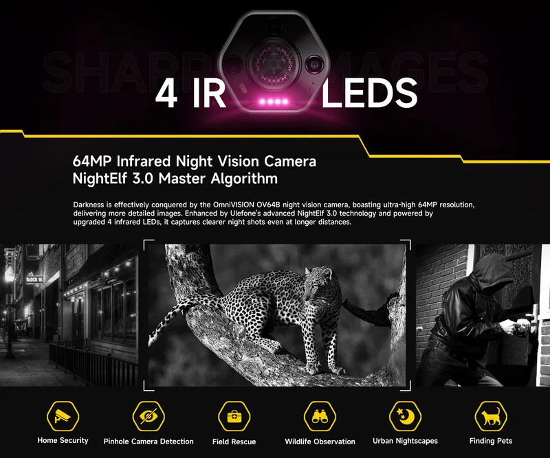 Ulefone Armor 30 Pro 5G Rugged Phone Android 14 Smartphone 6.95" 120Hz 32GB+512GB 12800mAh Night Camera 64MP NFC