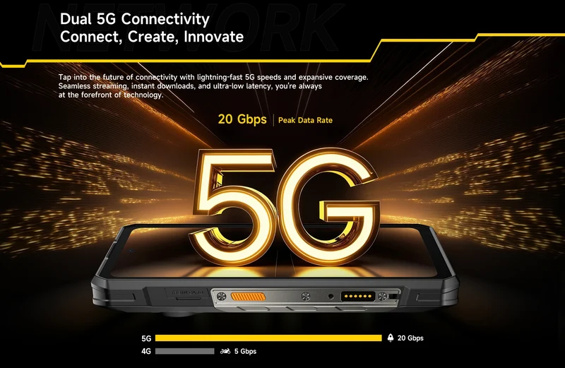 Ulefone Armor 30 Pro 5G Rugged Phone Android 14 Smartphone 6.95" 120Hz 32GB+512GB 12800mAh Night Camera 64MP NFC