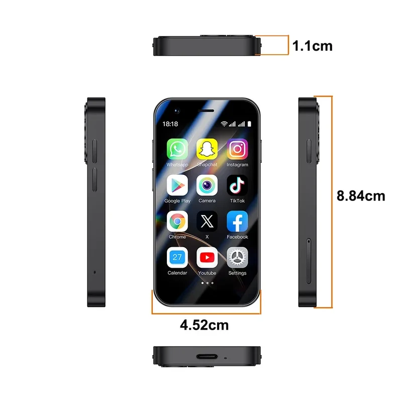 SOYES A17 Mini Android8.1 Smart Phone 3.0 Inches 2GB RAM 16GB ROM Dual SIM Standby Play Store 3G Little Phone