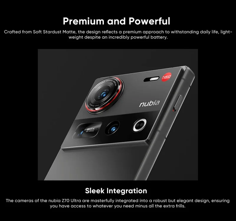 Global Version Nubia Z70 Ultra NX733J 5G Smartphone Snapdragon 8 Elite 6.85" 144Hz AMOLED Display 6150mAh 80W Fast Charge IP69