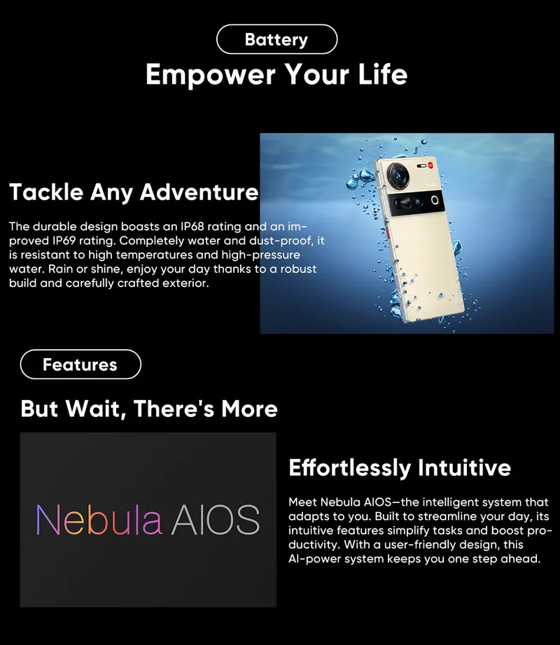 Global Version Nubia Z70 Ultra NX733J 5G Smartphone Snapdragon 8 Elite 6.85" 144Hz AMOLED Display 6150mAh 80W Fast Charge IP69