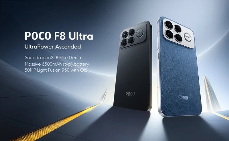 POCO F8 Ultra 5G – Snapdragon 8 Elite, Écran 6.9" 120Hz, Caméra 50MP, Batterie 6500mAh