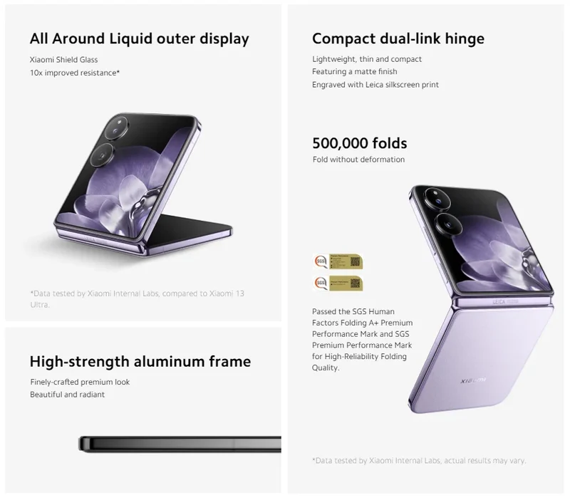 Global Version Xiaomi MIX Flip 67WHyperCharger 6.86" 12GB 512GB Leica 50MP Camera 120Hz Display Snapdragon 8 Gen 3 Smartphone