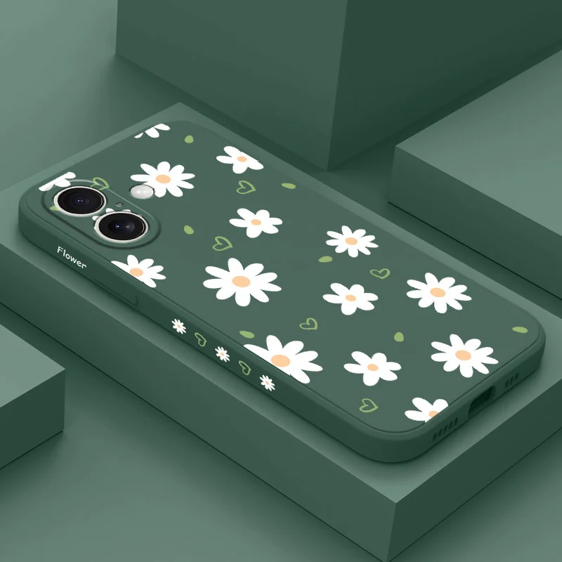 Tender Daisy Phone Case For iPhone 17 17 Air 16 15 14 13 12 11 X XR XS Plus Pro Max Mini Silicone Cover