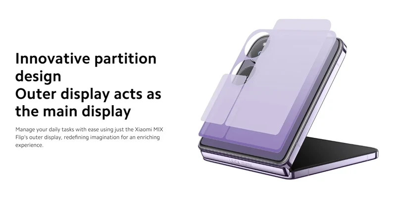 Global Version Xiaomi MIX Flip Leica 50MP Camera 4780mAh 67 W 12GB 512GB Snapdragon 8 Gen 3 Hyper Charger 6.86" 120Hz Display