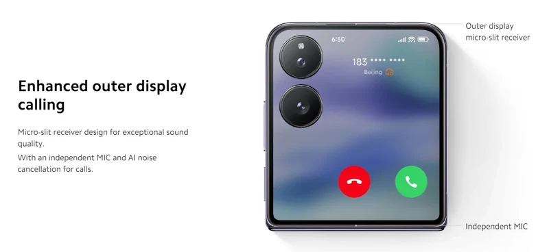 Global Version Xiaomi MIX Flip Leica 50MP Camera 4780mAh 67 W 12GB 512GB Snapdragon 8 Gen 3 Hyper Charger 6.86" 120Hz Display