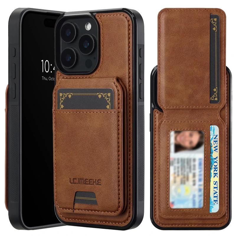 Detachable Magnetic 2 In 1 Leather Case For iPhone 16E 17 1615 14 13 12 11 Pro XS Max Air XR 8 7 Plus SE Card Pocket Phone Cover