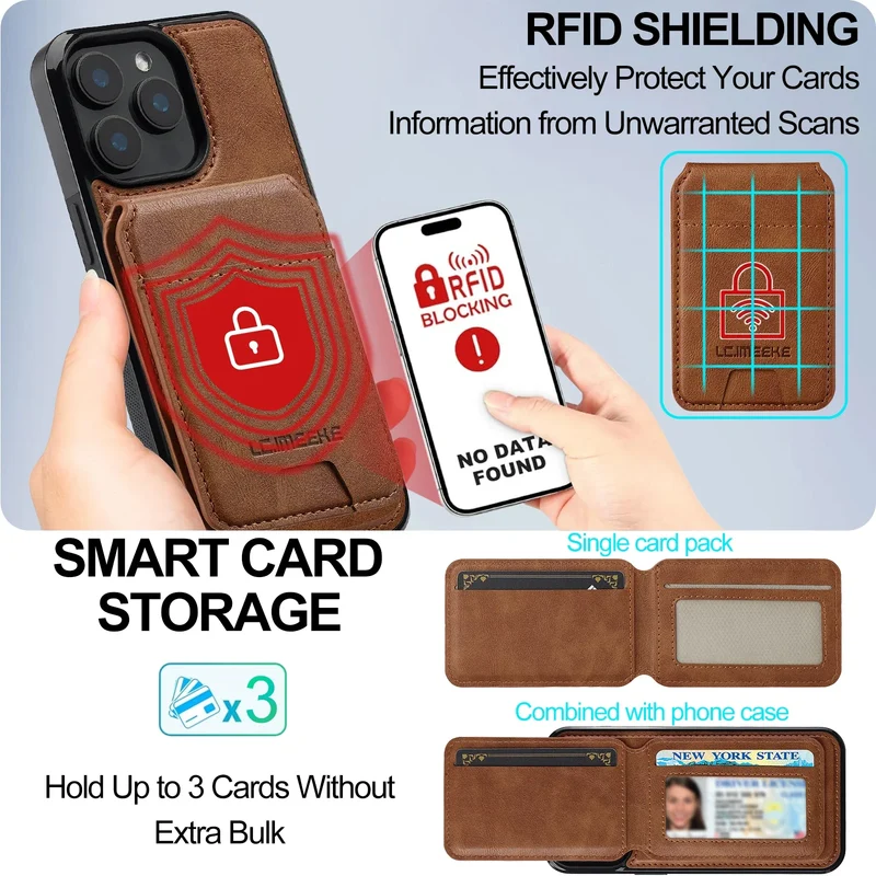 Detachable Magnetic 2 In 1 Leather Case For iPhone 16E 17 1615 14 13 12 11 Pro XS Max Air XR 8 7 Plus SE Card Pocket Phone Cover