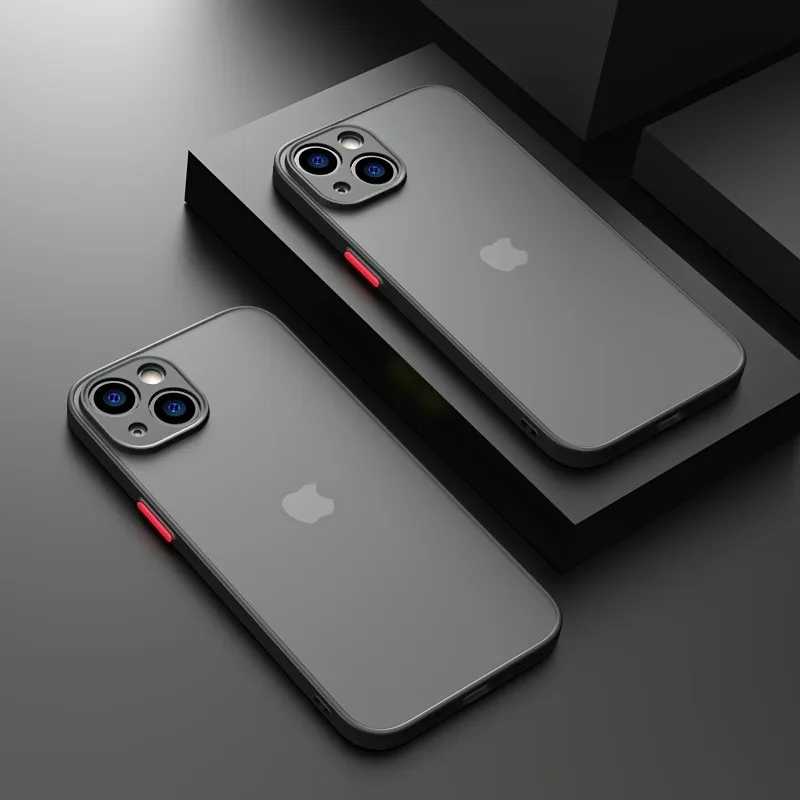 Luxury Translucent Armor Phone Case For iPhone 17 16 15 14 13 Pro Max Shockproof Bumper Cases For iPhone17 Pro Max Matte Cover