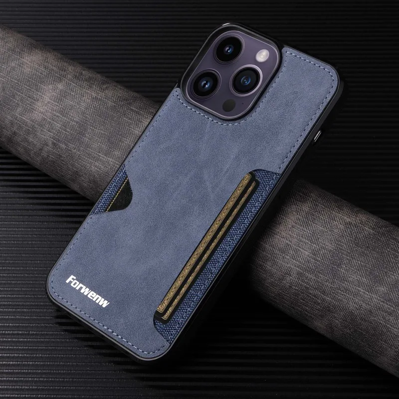 Retro Card Holder Phone Case for iPhone 17 16 15 14 13 12 11 Pro Max 16E Mini XS XR SE 7 8 Plus Busines Wallet PU Leather Cover