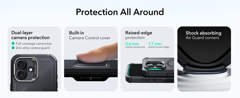 ESR for 17 Pro Max Case With Camera Control Button Military-Grade Protective Magnetic Phone Case For iPhone 16&17&17 Air&16 Pro