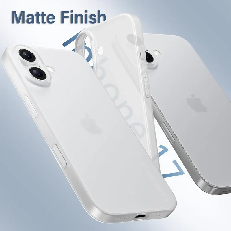 Slim Thin Translucent Matte Case For iPhone 17 Air 17E 16E 16 Pro Max 15 Plus 14 13 12 11 Anti-Fingerprint Phone Cover Accessory