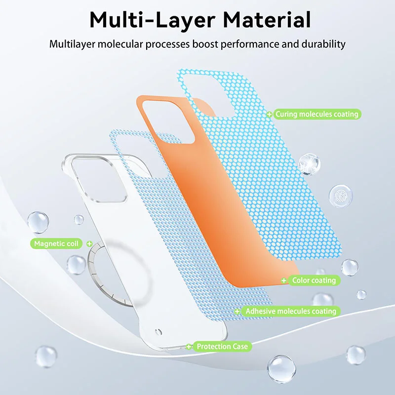 Magnetic Slim for iPhone 17 Pro Max Air Frameless Phone Cases Matte Anti-Scratch Hard PC Cover iPhoneAir 17Pro Shockproof Armor