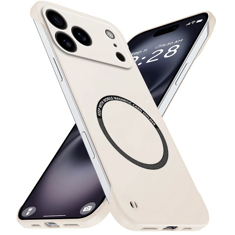Magnetic Slim for iPhone 17 Pro Max Air Frameless Phone Cases Matte Anti-Scratch Hard PC Cover iPhoneAir 17Pro Shockproof Armor