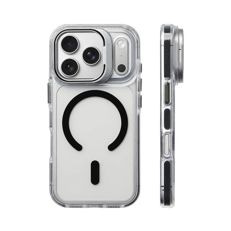Flip Camera Lens Holder For Magnetic Magsafe Case For iPhone 17Pro 16 16Pro 17 17Pro max Transparent Protective Phone Cover