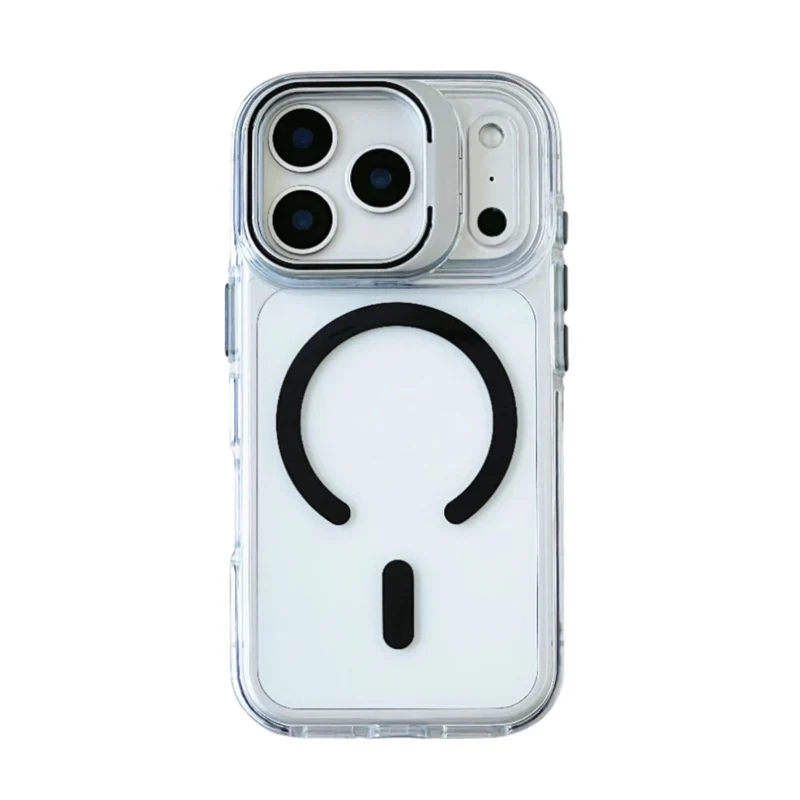 Flip Camera Lens Holder For Magnetic Magsafe Case For iPhone 17Pro 16 16Pro 17 17Pro max Transparent Protective Phone Cover
