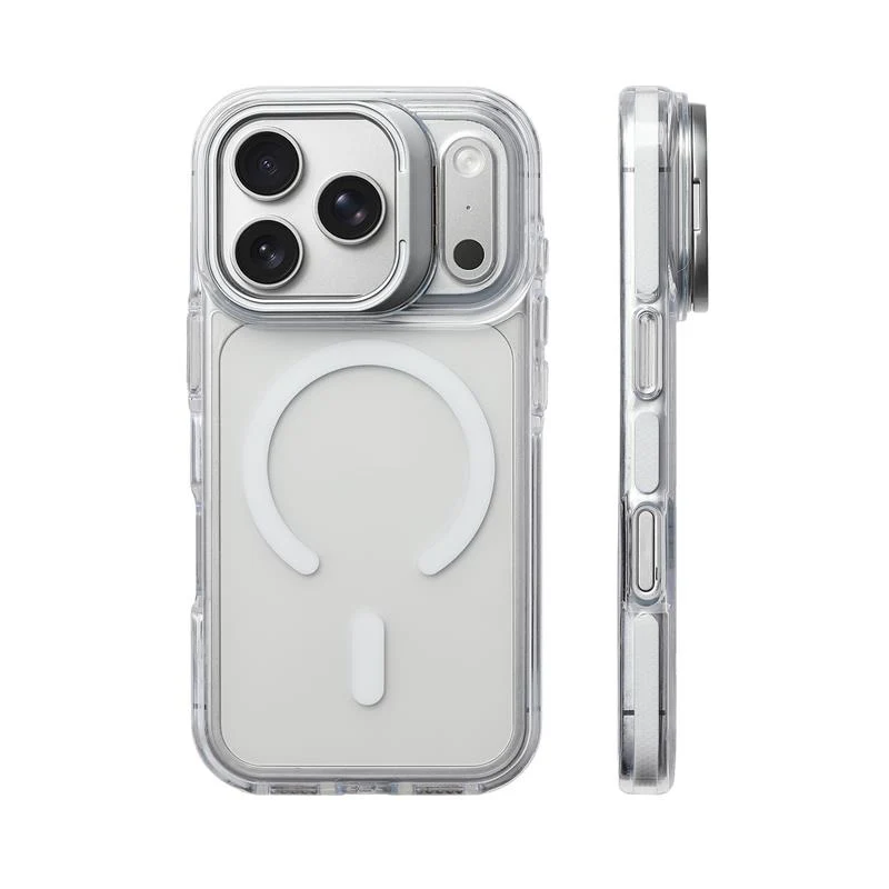 Flip Camera Lens Holder For Magnetic Magsafe Case For iPhone 17Pro 16 16Pro 17 17Pro max Transparent Protective Phone Cover