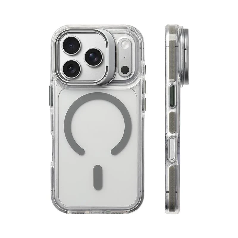 Flip Camera Lens Holder For Magnetic Magsafe Case For iPhone 17Pro 16 16Pro 17 17Pro max Transparent Protective Phone Cover