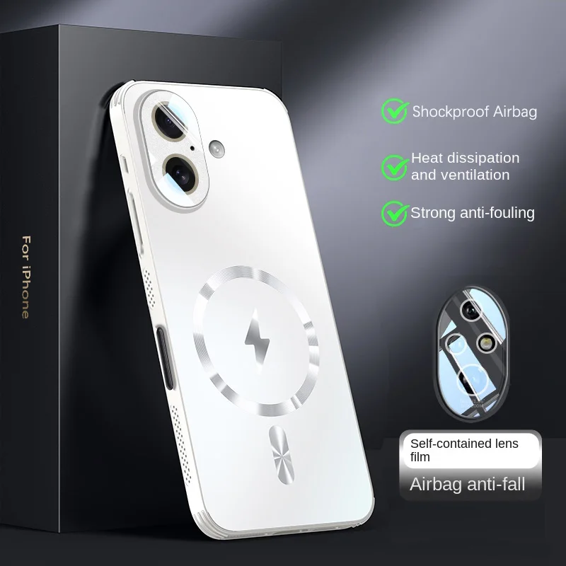 Magnetic Heat Dissipation Adsorption Matte Cover for Magsafe iPhone 17 Air 16 15 14 Plus 13 12 Pro Max Protective Back Case