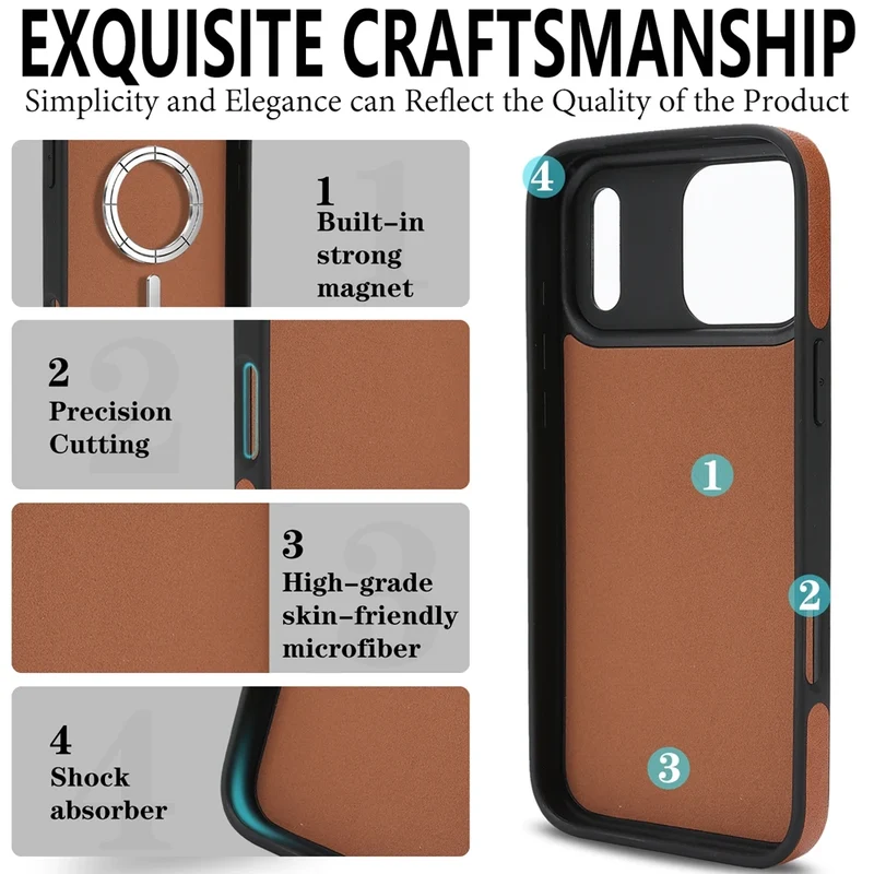 2 in 1 Magsafe Wallet Case For iPhone 17 Promax Air 16 Pro Max 15 Plus 14 13 12 iphone17 Cards Slot Leather Flip Phone Cover