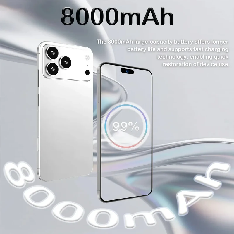 2026 Global Version I17 Promax Pro 4G 5G Dual Card Dual Standby System Original Intelligent 7.3inch 8000mAh Battery Arrival